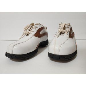 Ladies Etonic Dry Essentials White Black Brown Golf Shoe Size 7 #WDE4-14(M)